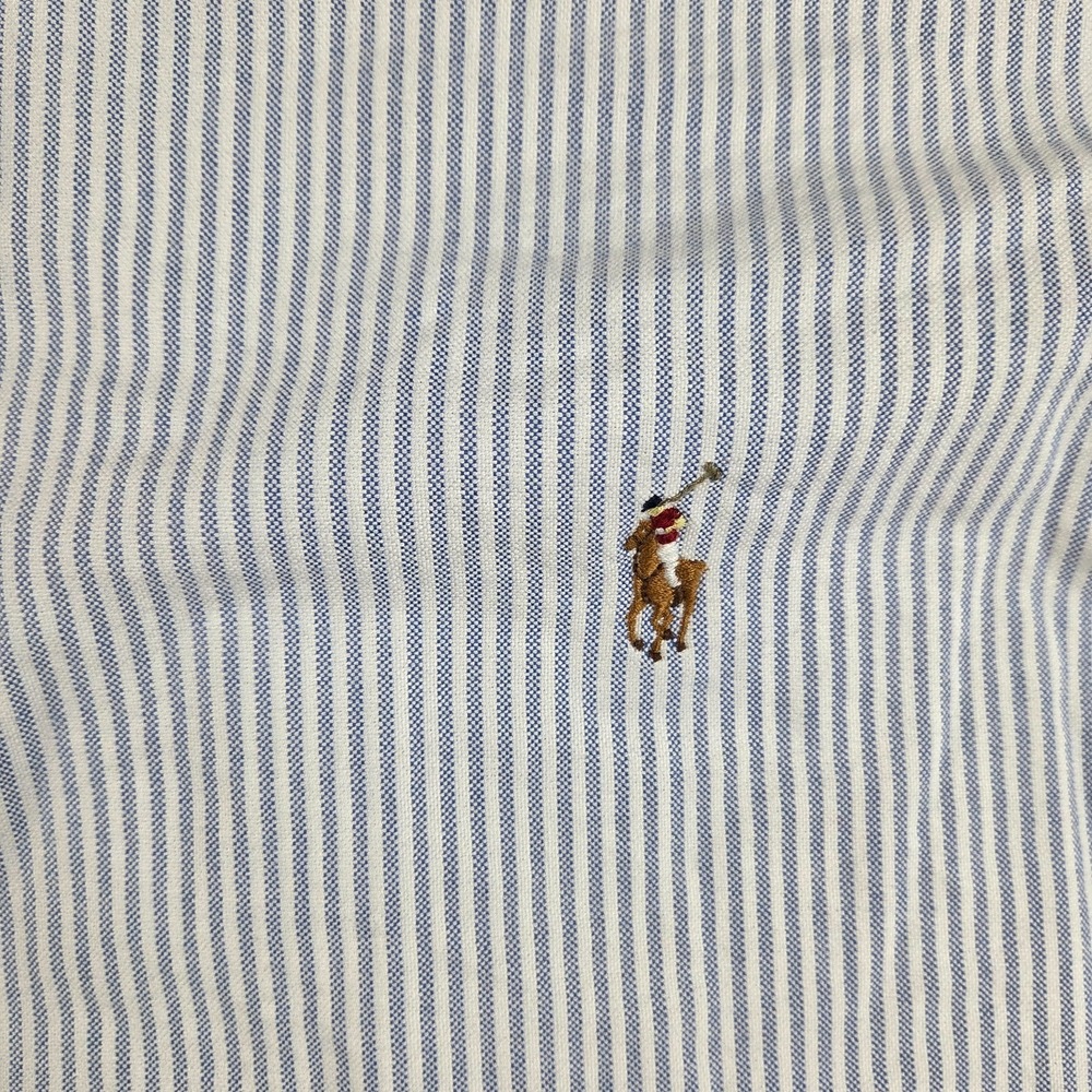 Polo Ralph Lauren Long Sleeve Button Down Shirt Mens 4XB Big Blue Striped - Picture 2 of 8